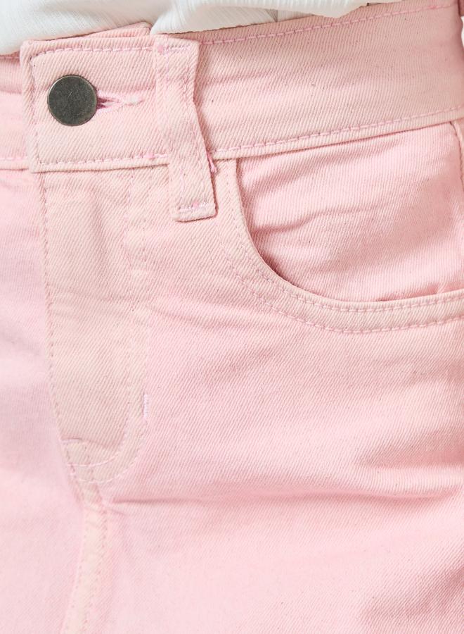 Styli Girls Pink Denim Skirt - Image 2